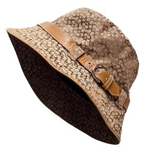 Authentic Coach Canvas and Leather Bucket Hat